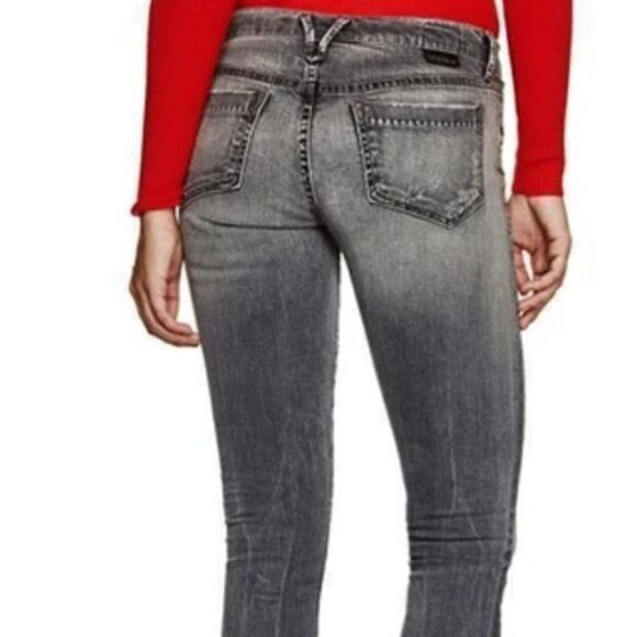 Goldsign Lure Gray Distressed Skinny Jeans - Picture 2 of 16